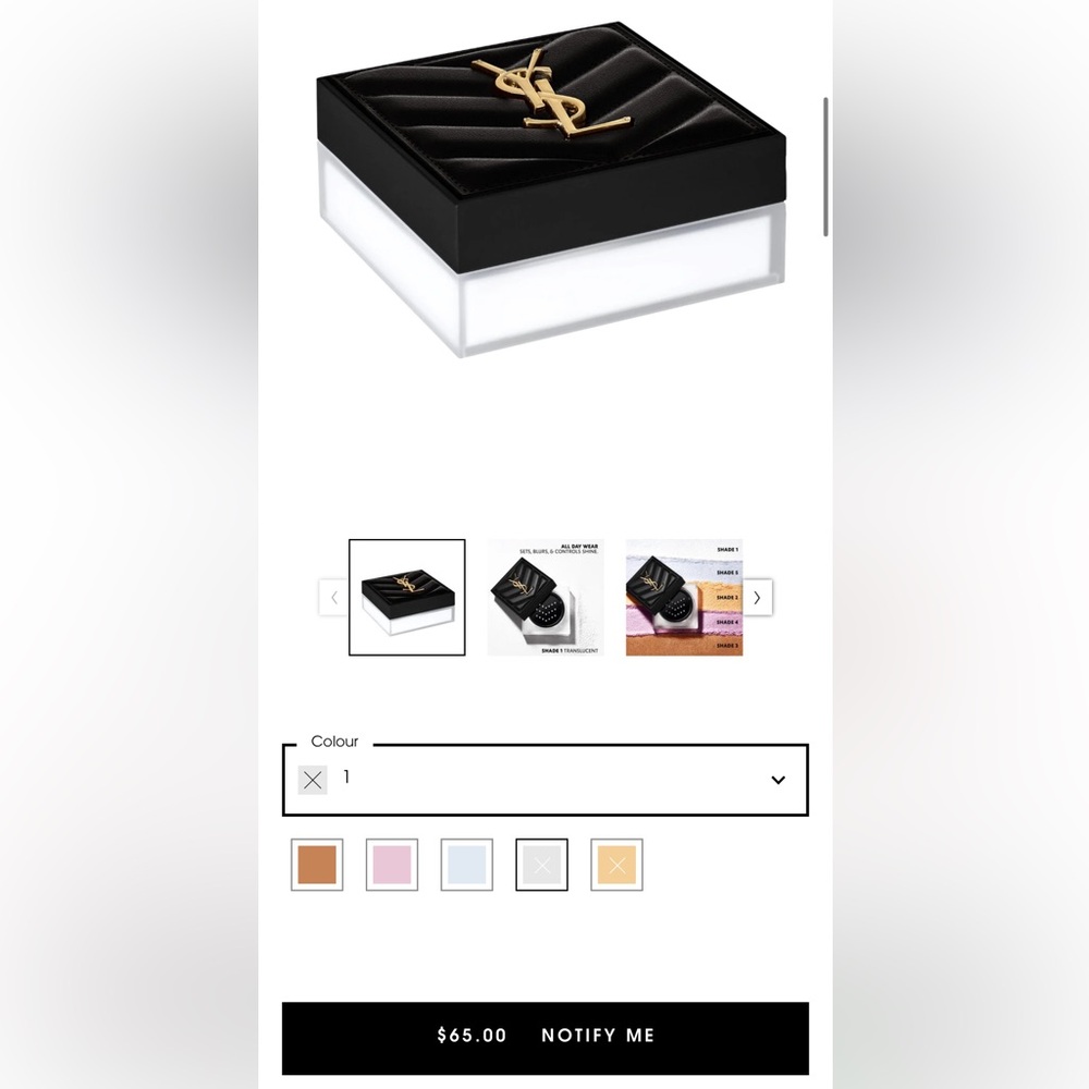 YSL BEAUTY All Hours Hyper Blur Loose Powder - Shade 1 Translucent - SOLD OUT